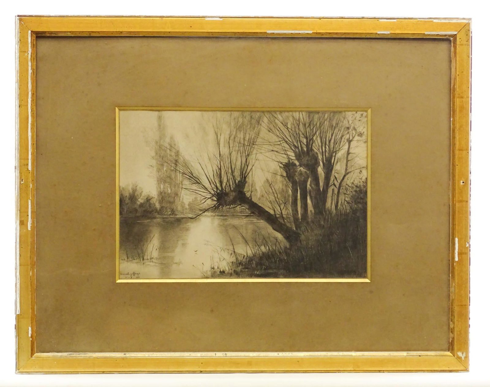 19th c. Charcoal Landscape (1 of 6)
