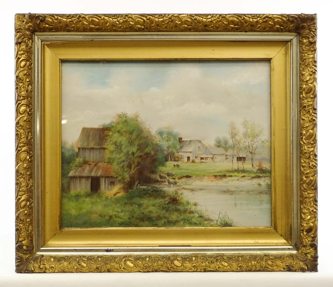 19th c. Pastel, Farmscape (1 of 5)