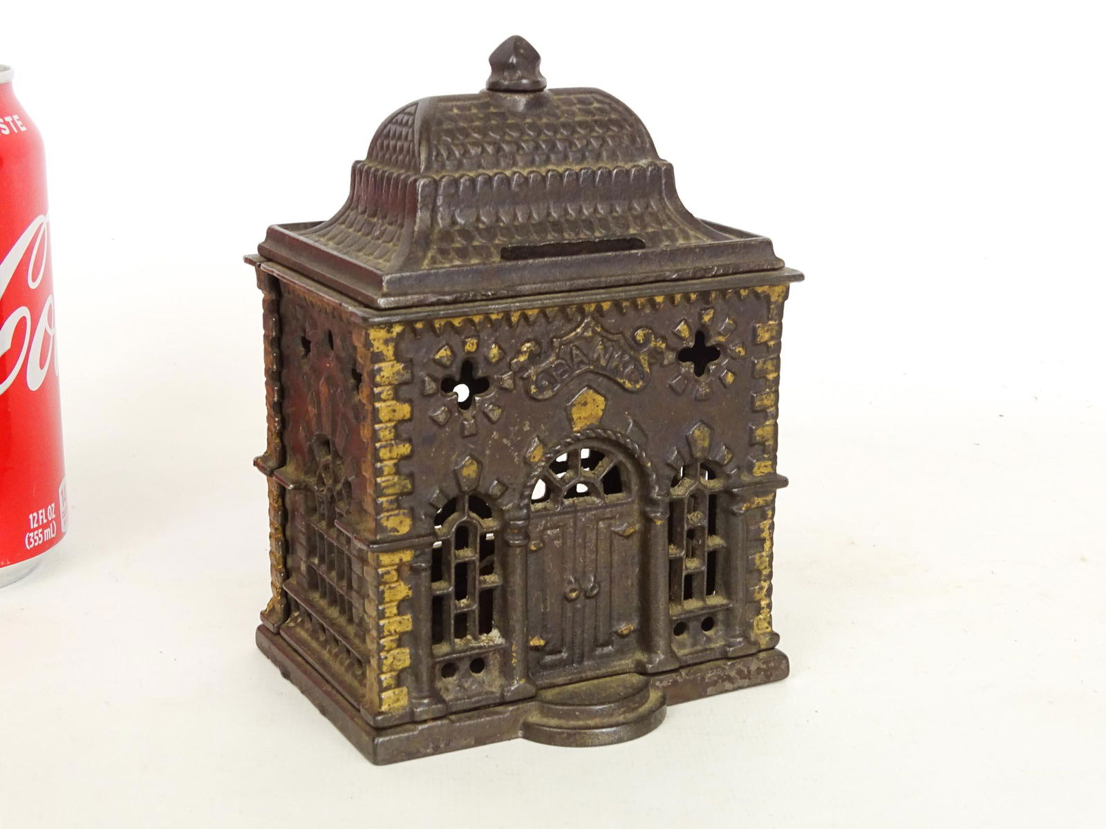 Early Cast Iron Building Bank (1 of 4)