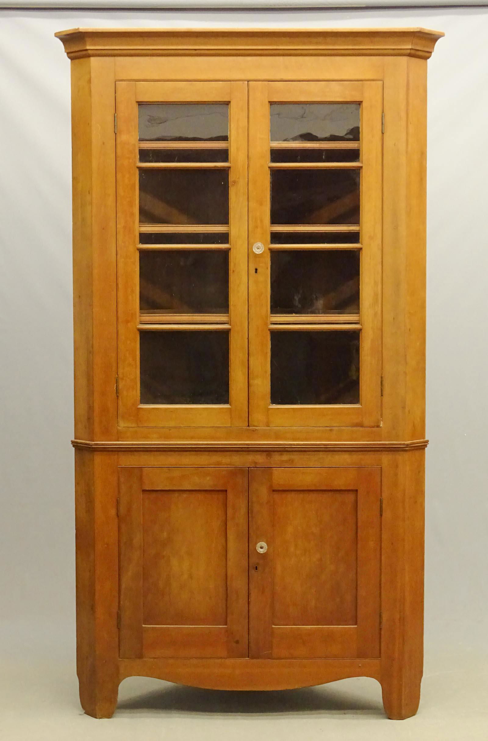 19th c. Cherry Corner Cupboard (1 of 4)