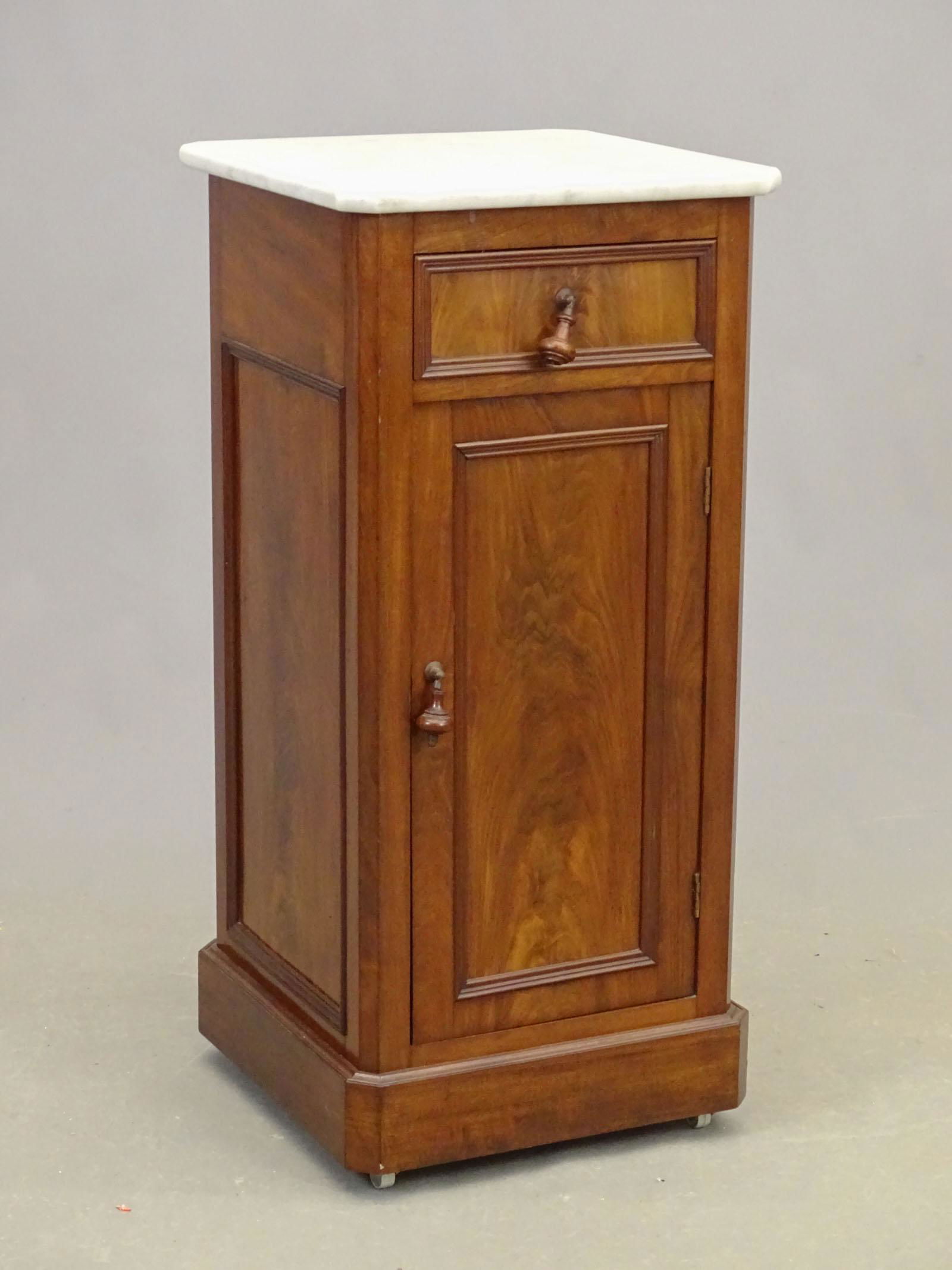 Marble Top Commode Cabinet (1 of 4)