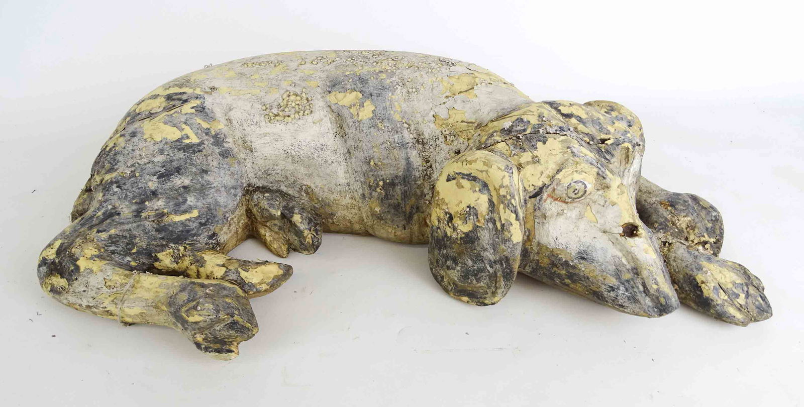 Folk Art Wooden Dog Sculpture (1 of 4)