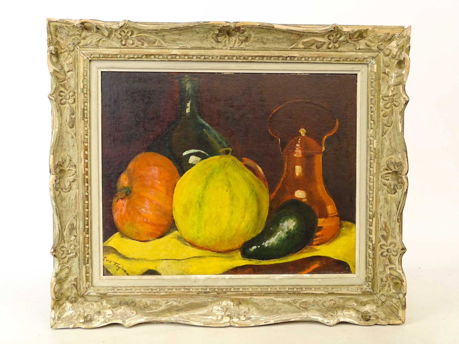 American School, Still Life: American School, still life, oil on panel, signed LLC "Eve Taylor". 18" x 21 1/2".