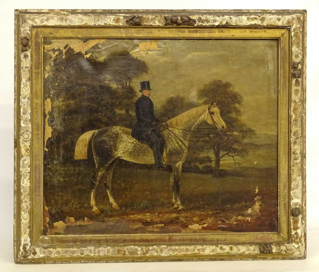 Painting, 19th c. Man On Horseback (1 of 6)