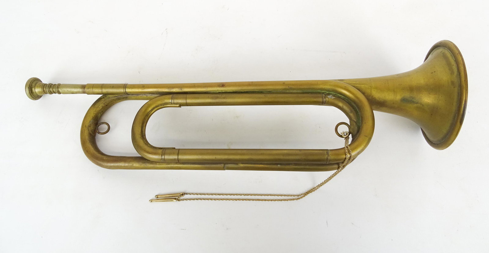 Brass Horn: Vintage bass horn. 18" L..