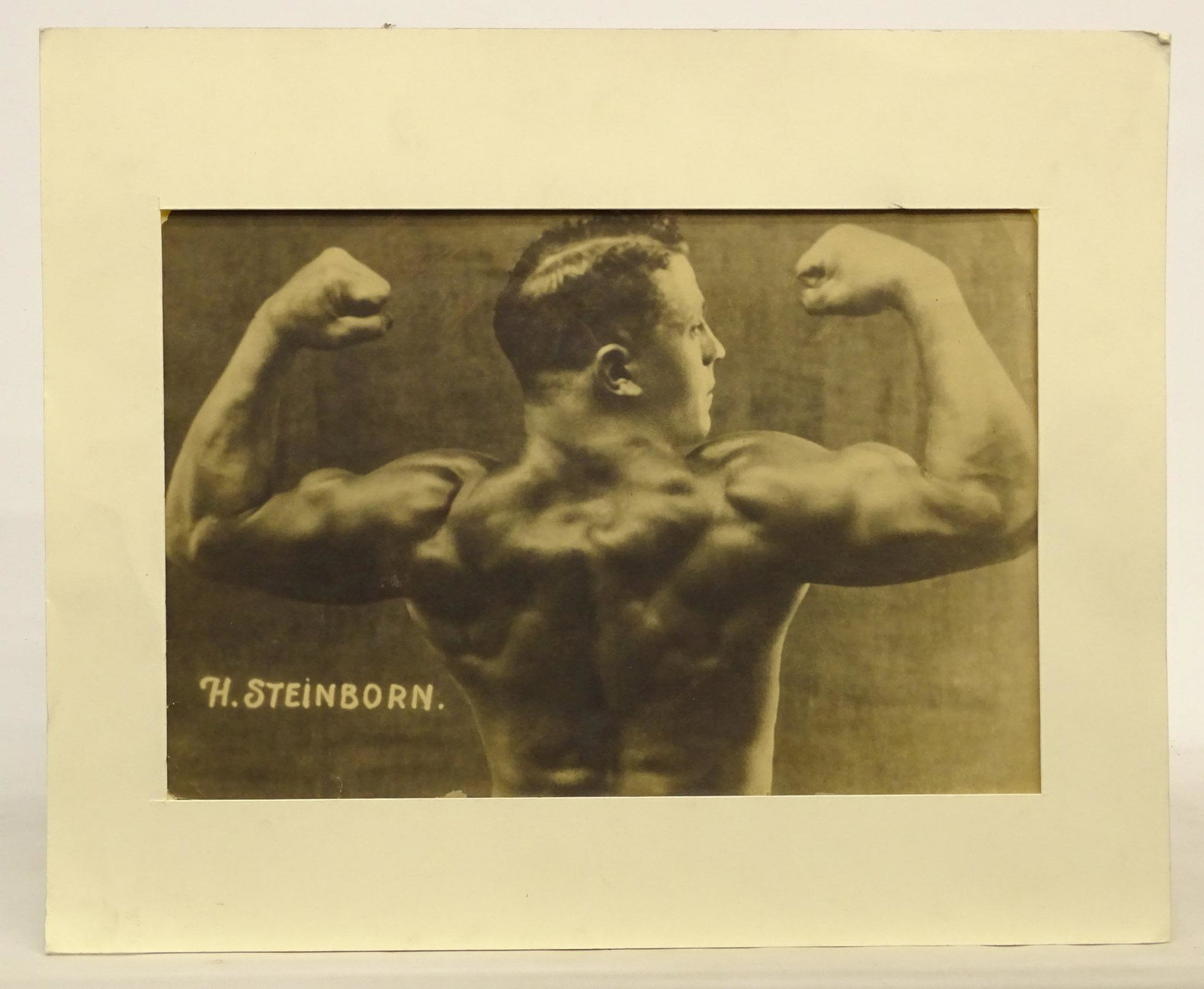 Wrestler Vintage Photograph: Portrait photographic print of Heinrich Milo Steinborn (1894-1989). Strongman, weightlifter, wrestler. 13" x 19".