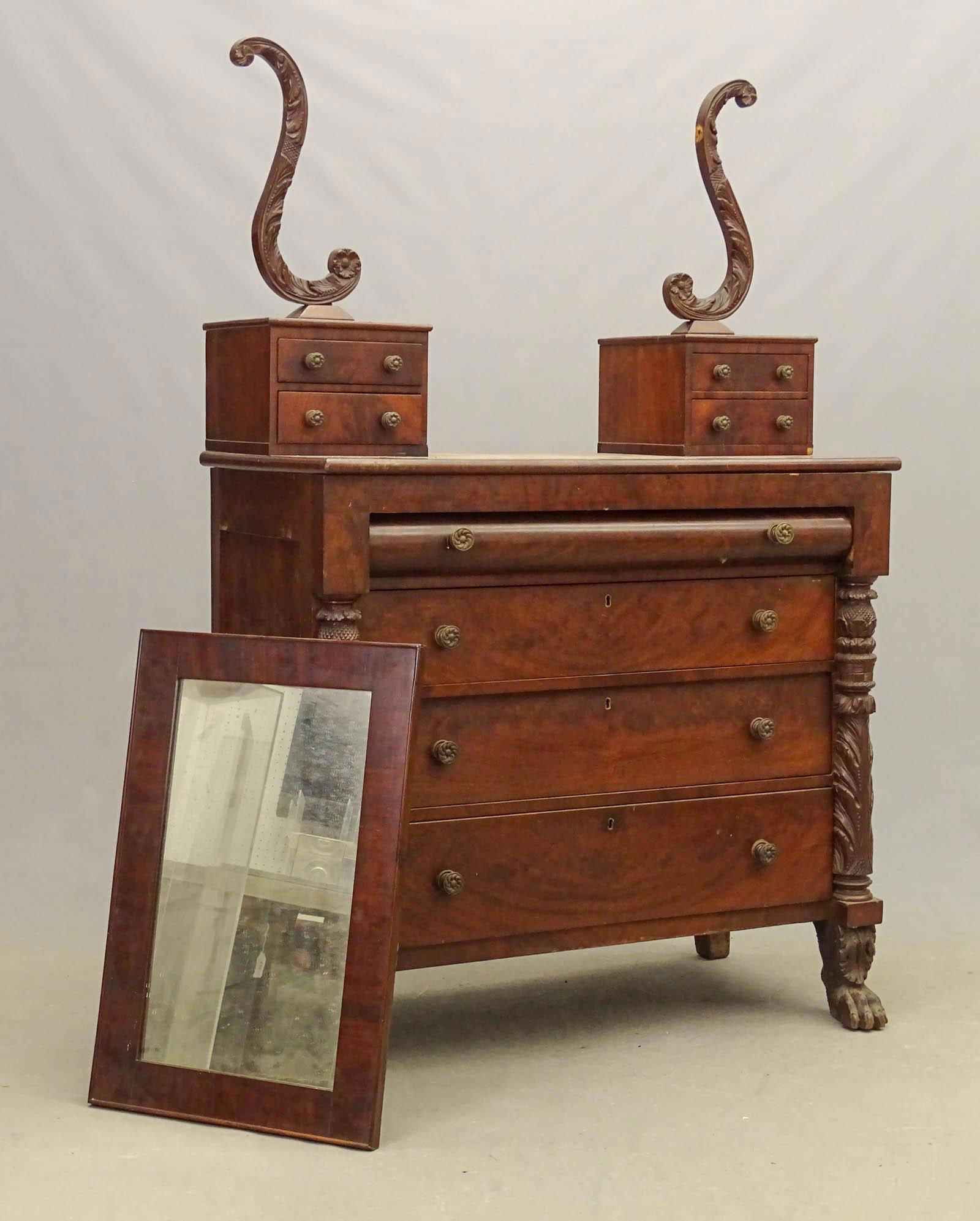 19th c. Empire Mahogany Chest Of Drawers (1 of 7)