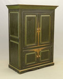 Canadian Cupboard: Canadian painted pine cupboard (entertainment cupboard). 49 1/2" x 25 1/2" x 66 1/4" Ht..