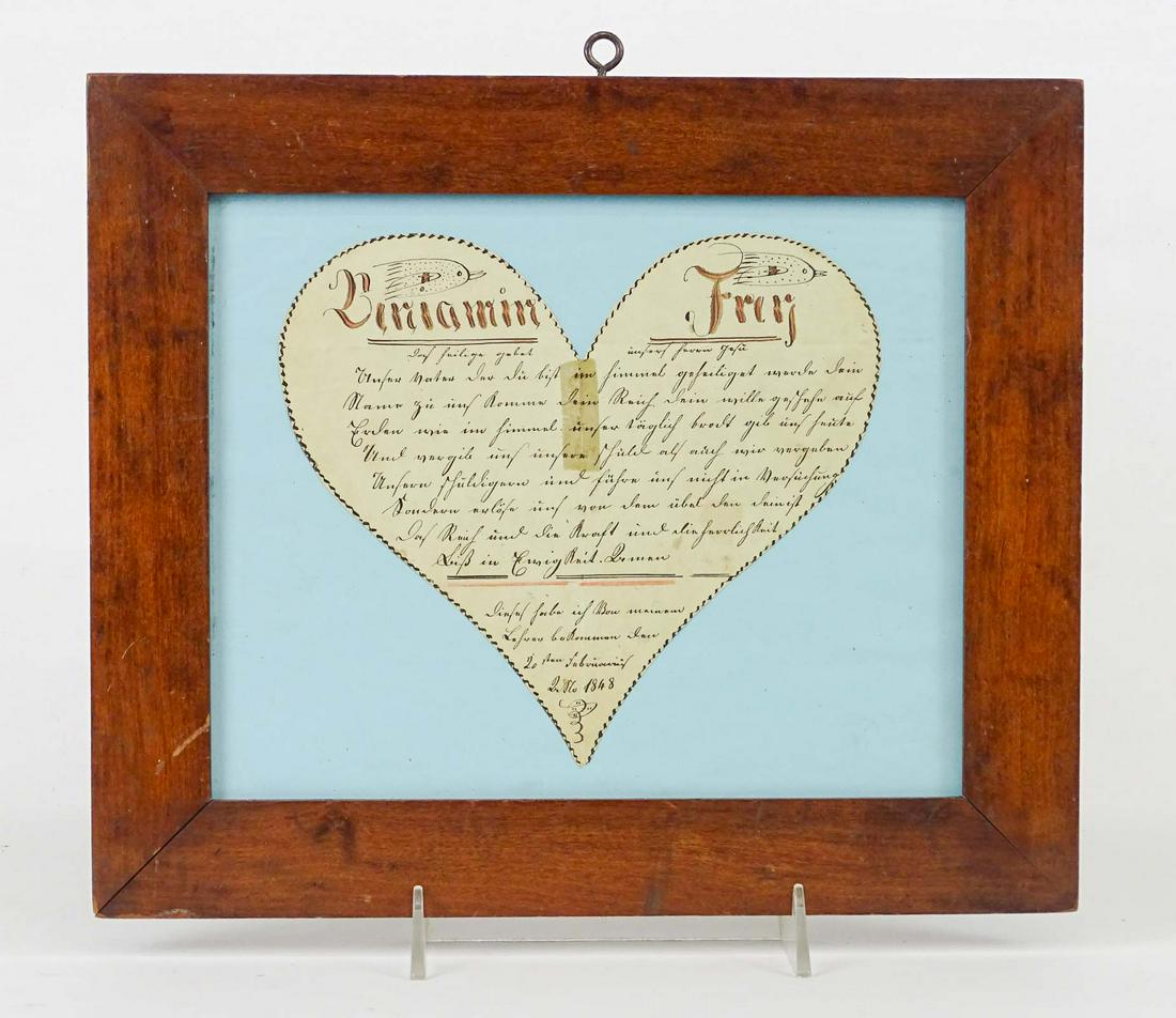 19th c. Valentine Fraktur (1 of 2)