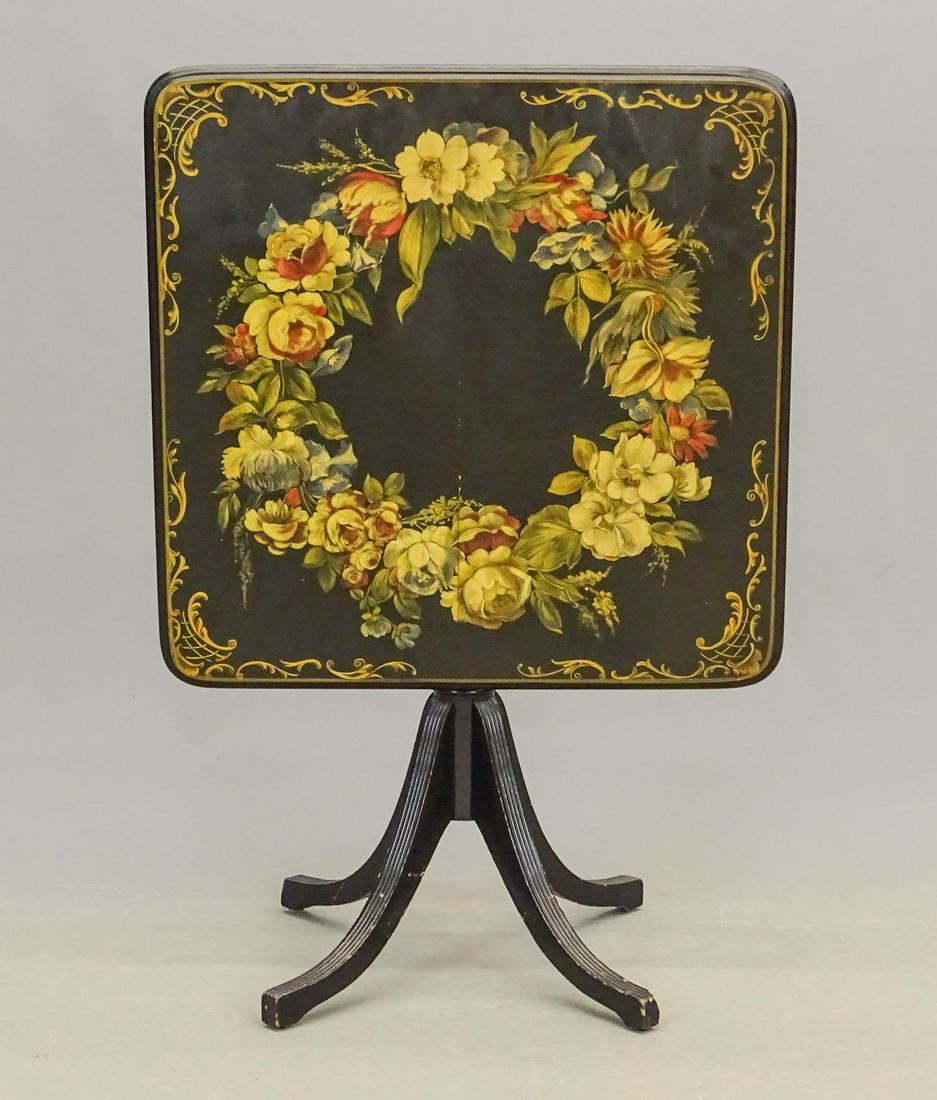 Decorative Table: Decorative tilt top table. Top 27" x 27".