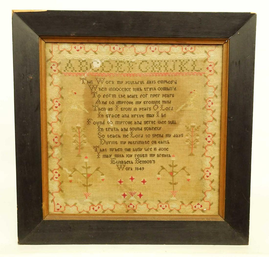 19th c. Needlework Sampler (1 of 2)