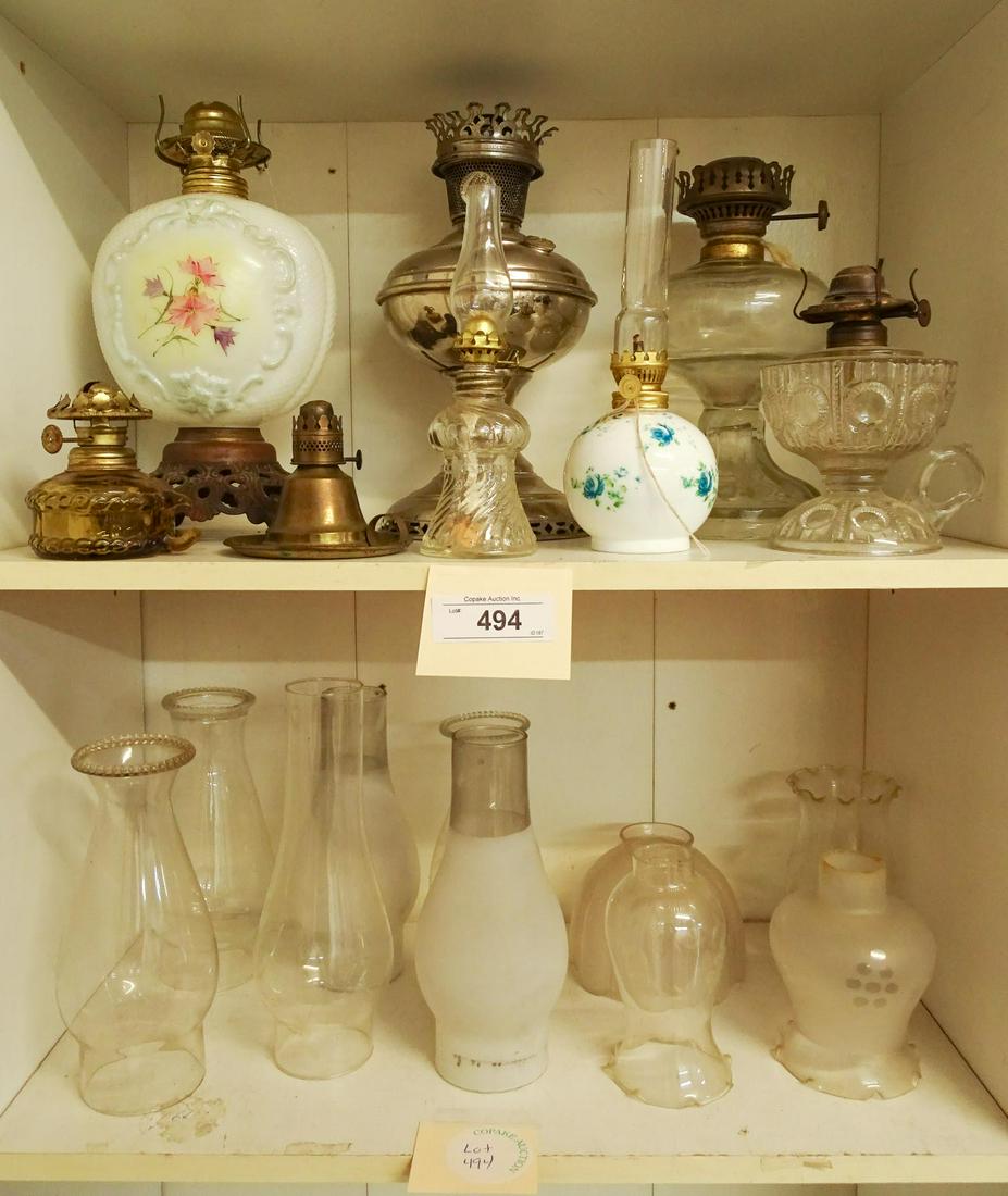 Oil Lamp & Chimney Lot (1 of 5)