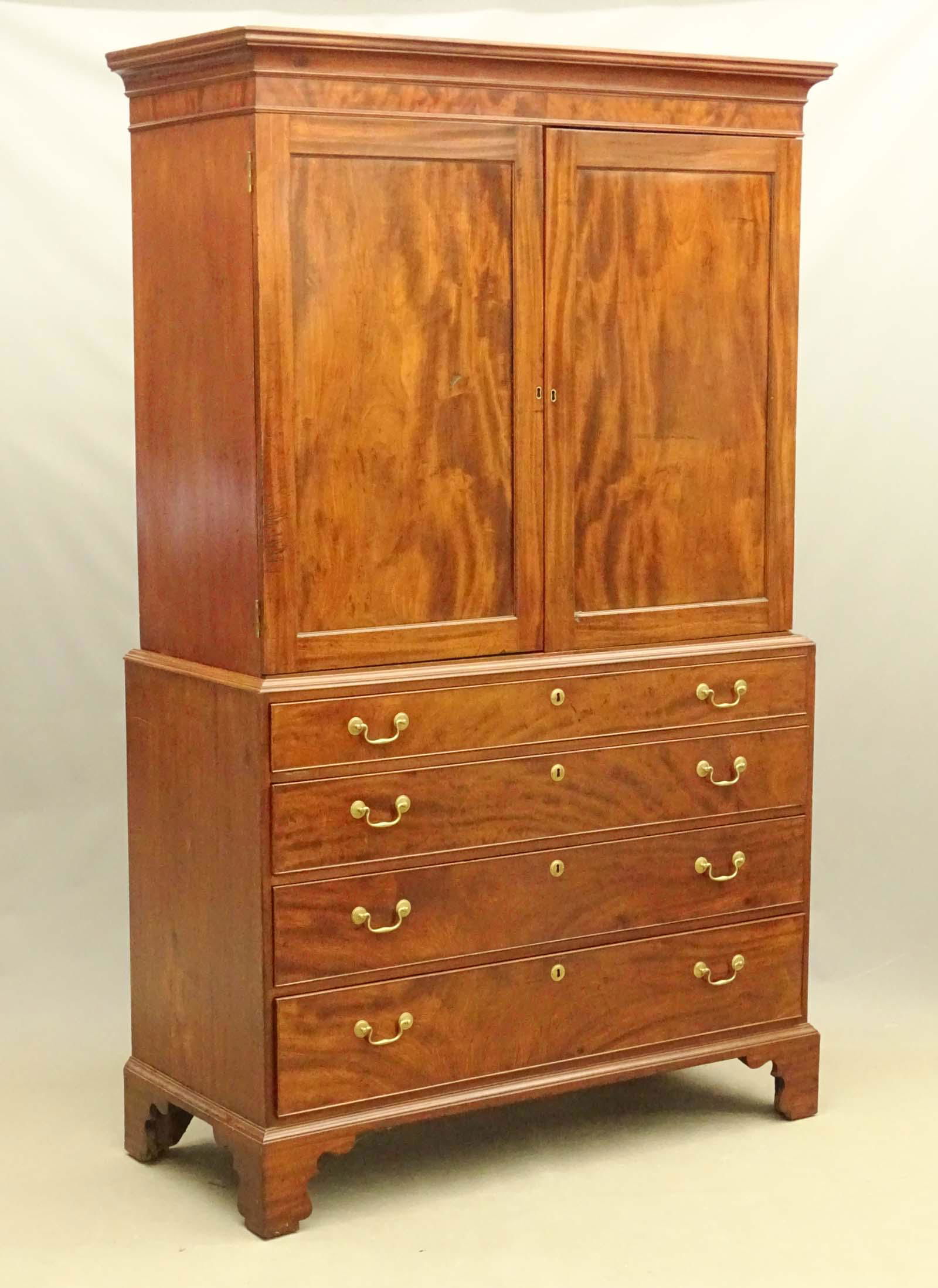 18th c. Mahogany New York Linen Press (1 of 5)