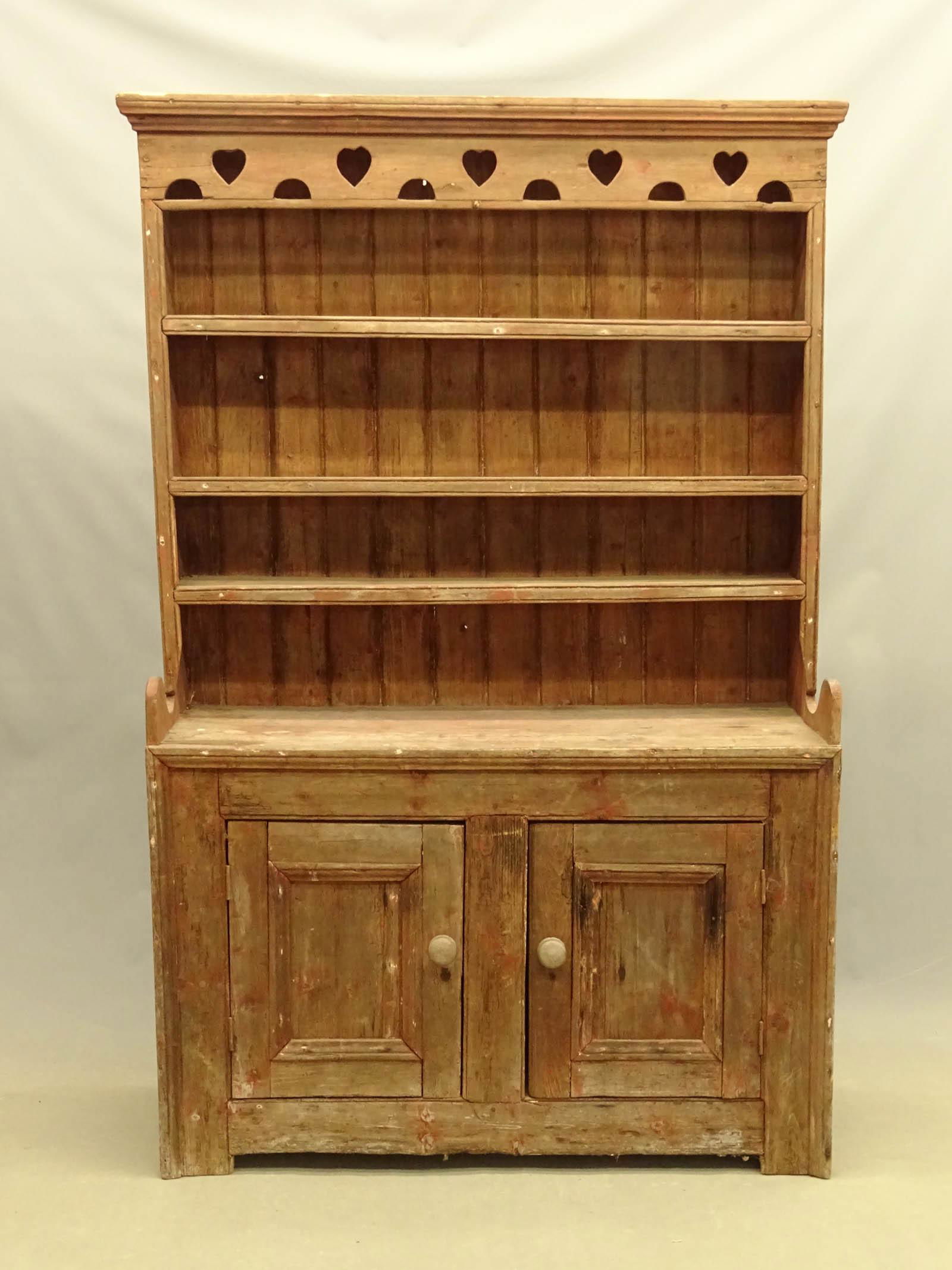 19th c. Pine Stepback Cupboard (1 of 6)