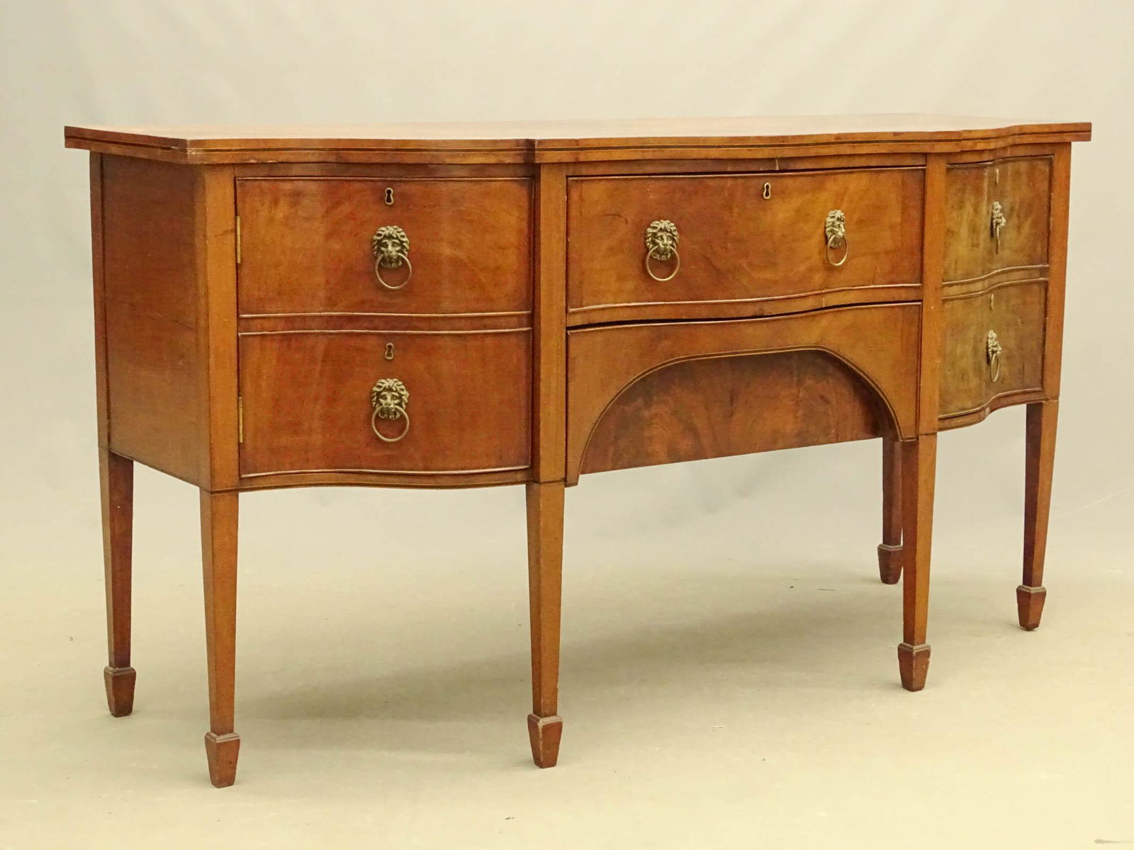 19th c. Serpentine Front Mahogany Sideboard (1 of 7)