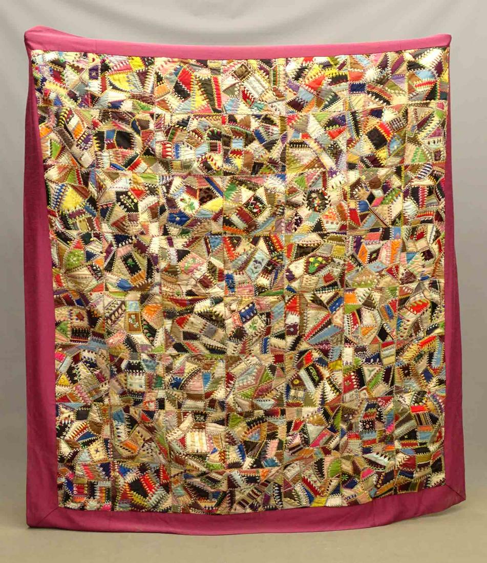 19th c. Silk Crazy Quilt (1 of 3)