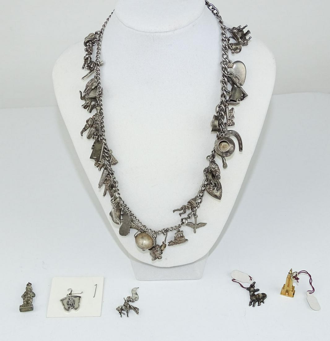Silver Charm necklace and misc. charms (1 of 14)
