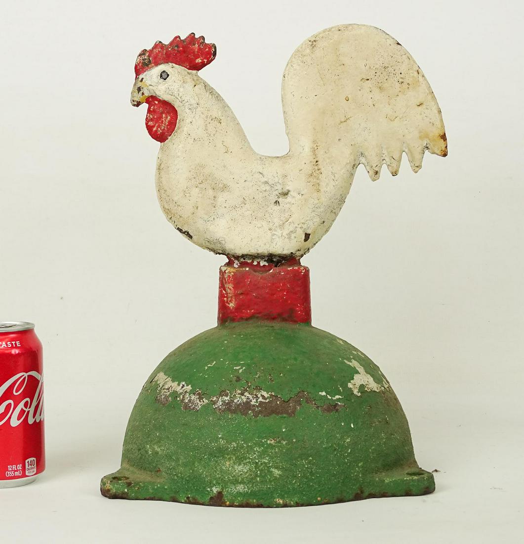 Rooster Windmill Weight: Casr ion rooster windmill weight. 9" W., 15" Ht..