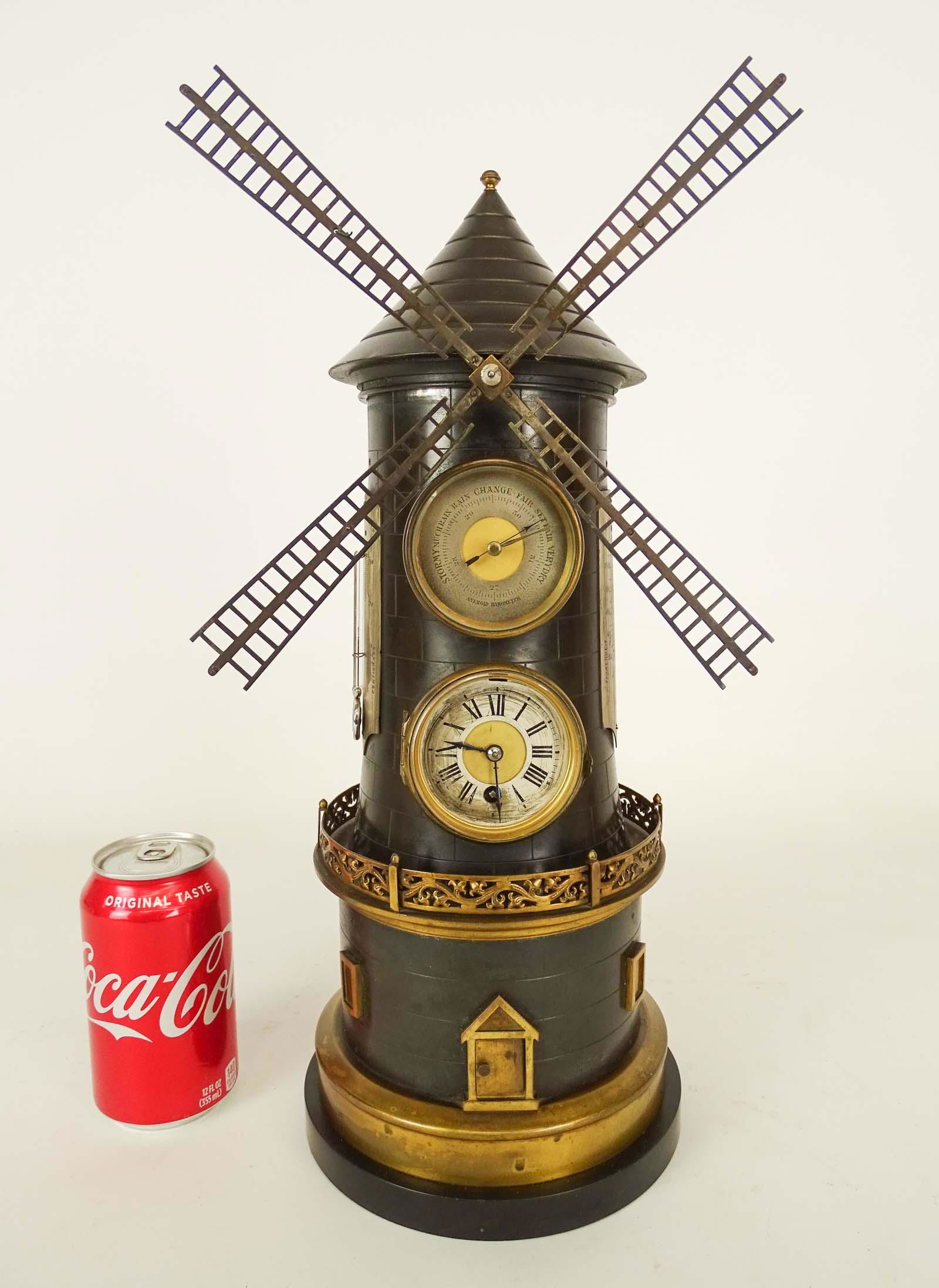 19th c. English Windmill Form Clock (1 of 8)