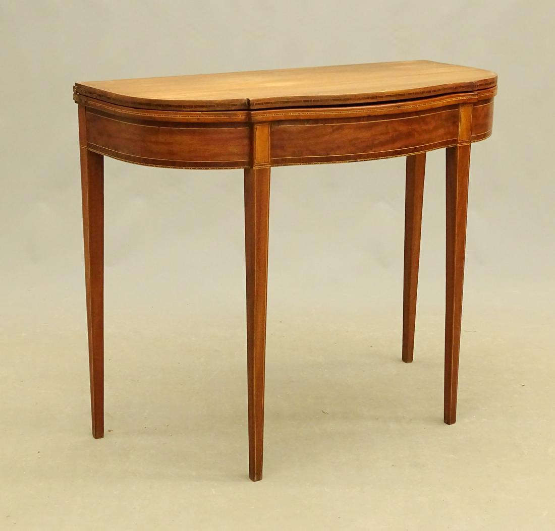 19th c. Federal Inlaid Card Table (1 of 5)
