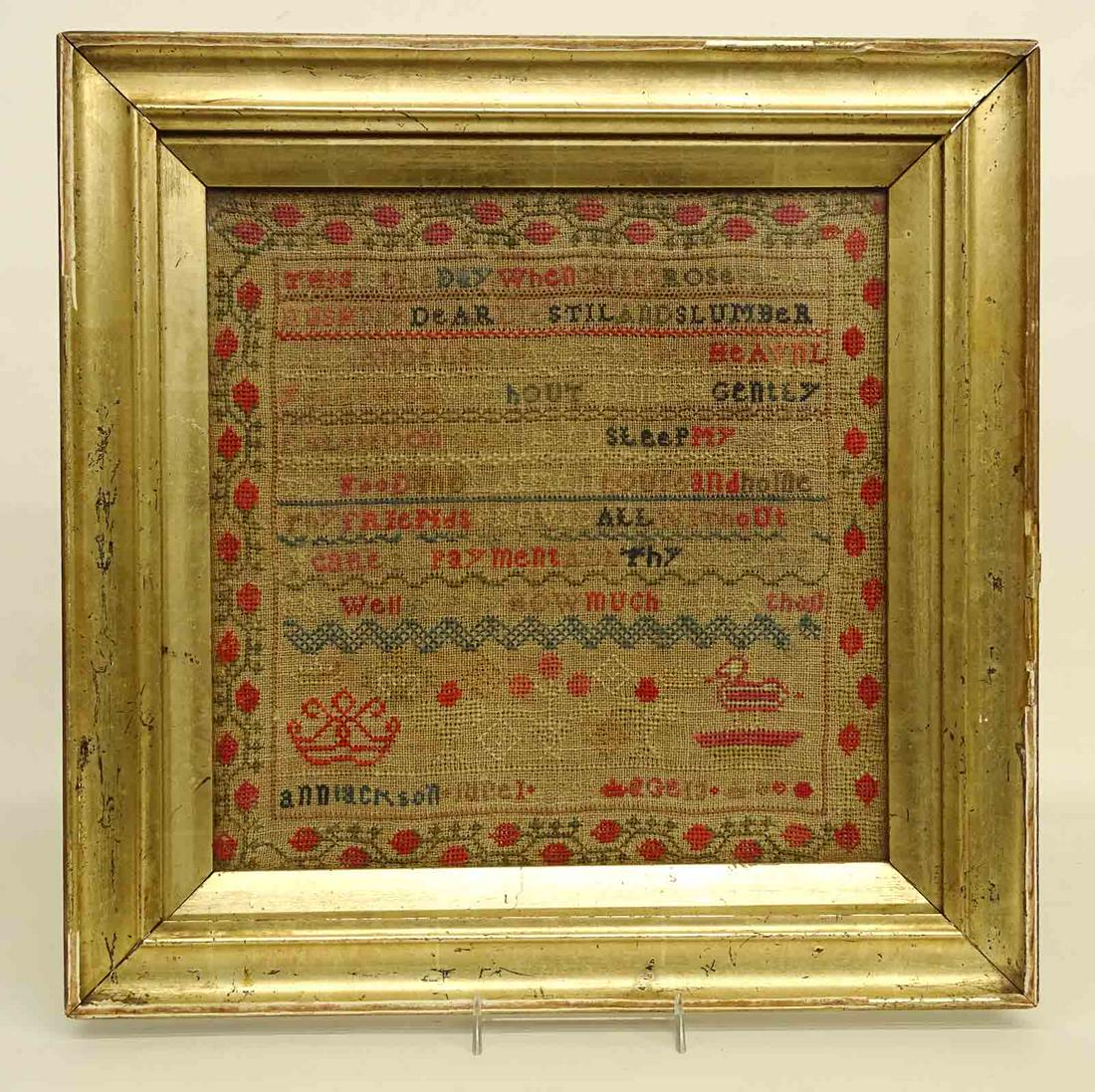 18th c. Needlework Sampler (1 of 2)