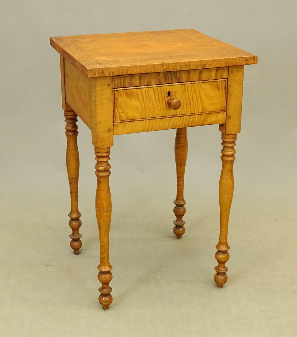 19th c. Tiger Maple Stand (1 of 4)
