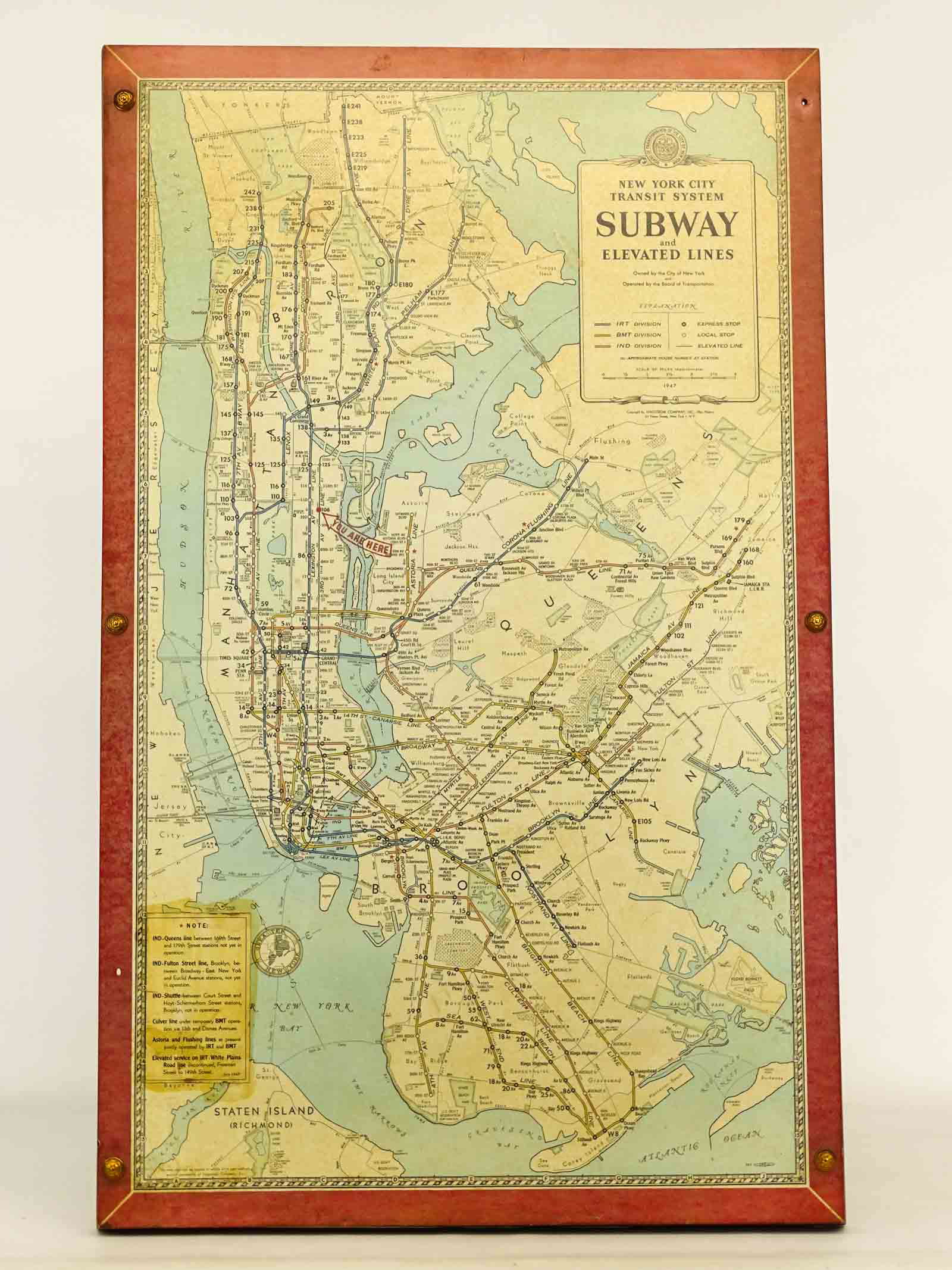 Vintage New York City Subway Wall Map (1 of 5)
