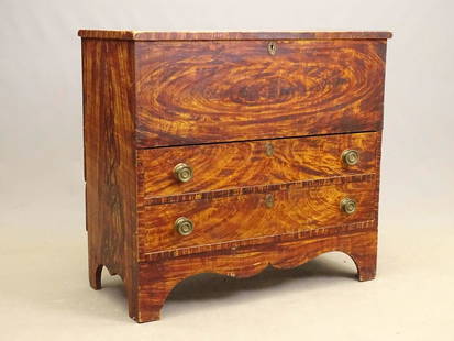 18th c. Lift Top Blanket Box: 18th c. lift top paint decorated blanket box. Nice original paint. 38 1/2" x 18 1/4" x 36" Ht..