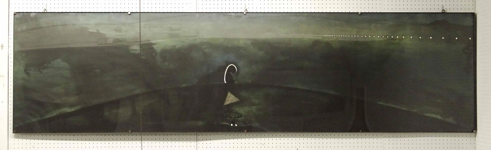 Enzo Cucchi (Italy b. 1949): Enzo Cucchi (Italy b. 1949), "Sparire II", etching and aquatint, #9/45, printed by 2RC editions with blind stamp. 30 1/2" x 118" sheet. Signed booked included. Custom plexi and metal frame.