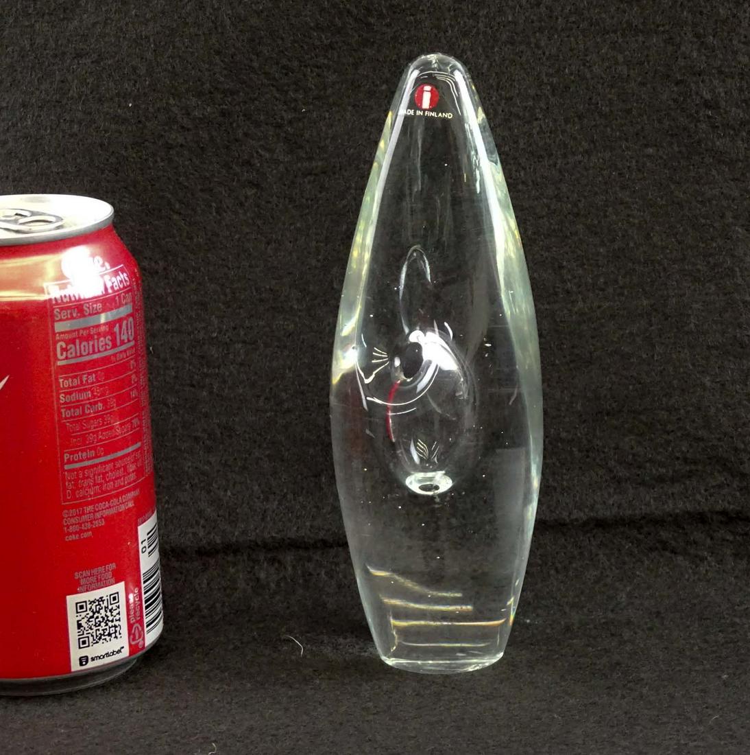 Timo Sarpaneva Orkidea Vase: Timo Sarpaneva Orkidea vase. Etched signature and numbered. Made in Finland. Iittala label. 6 1/2" Ht..