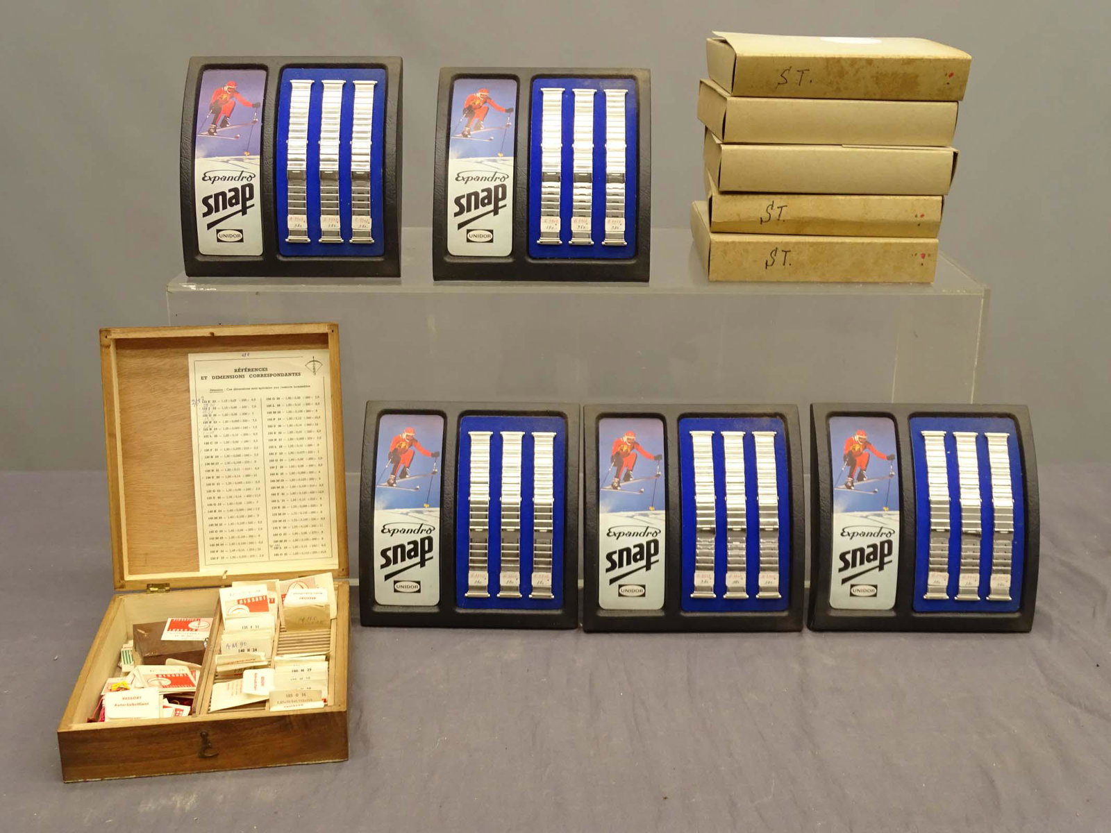Watch Lot: Lot misc. New Old Stock watches, watch bands, etc.. Case not included.