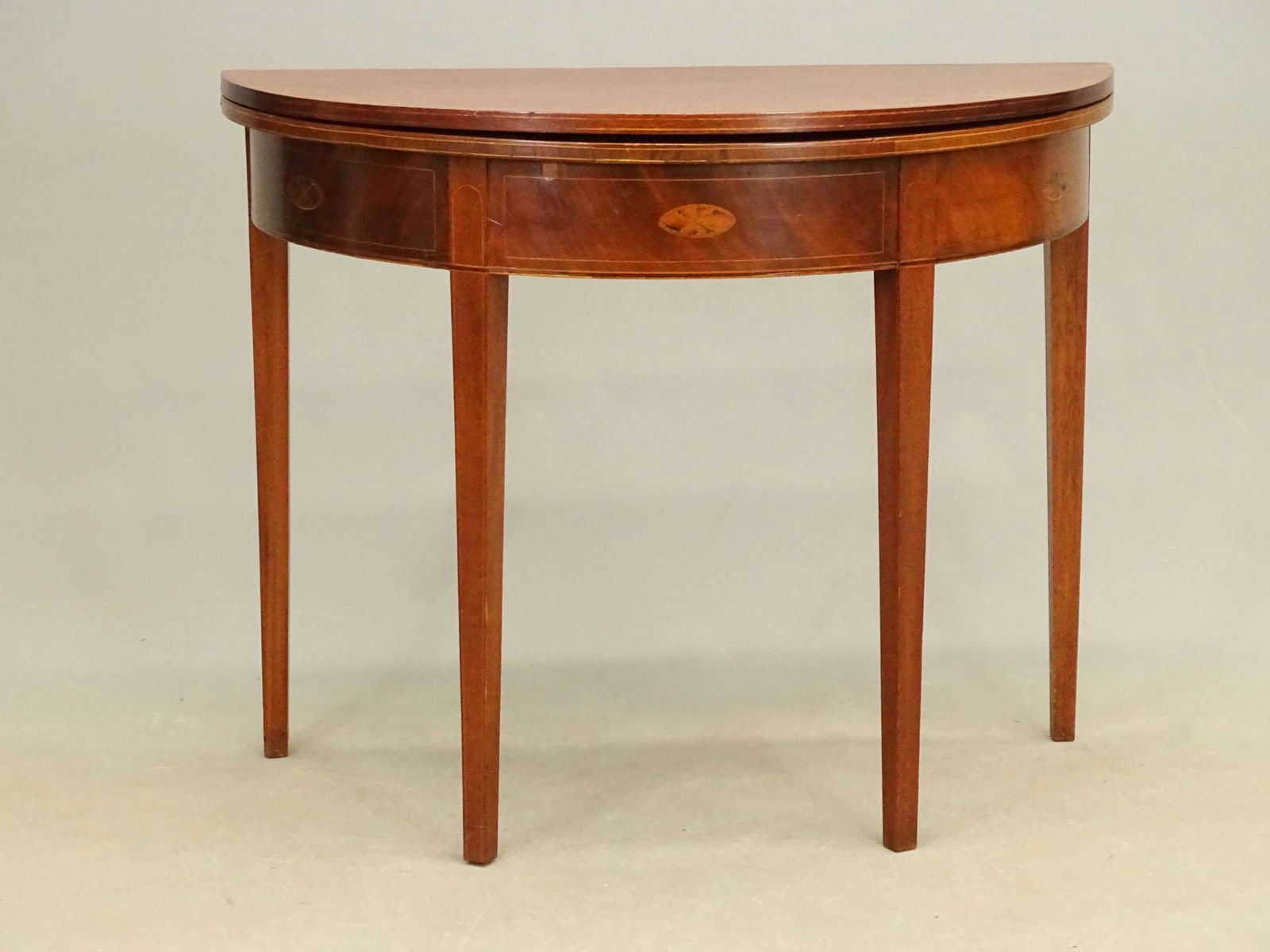 19th c. Hepplewhite Inlaid Card Table (1 of 6)
