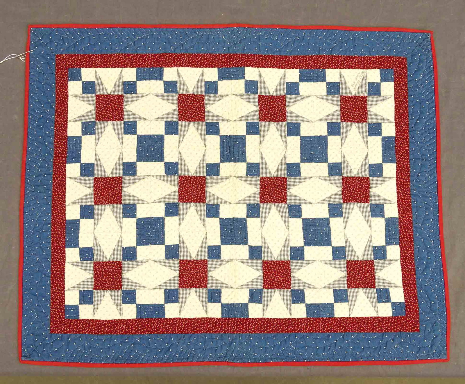Crib Quilt: Crib quilt. 23" x 28 3/4".