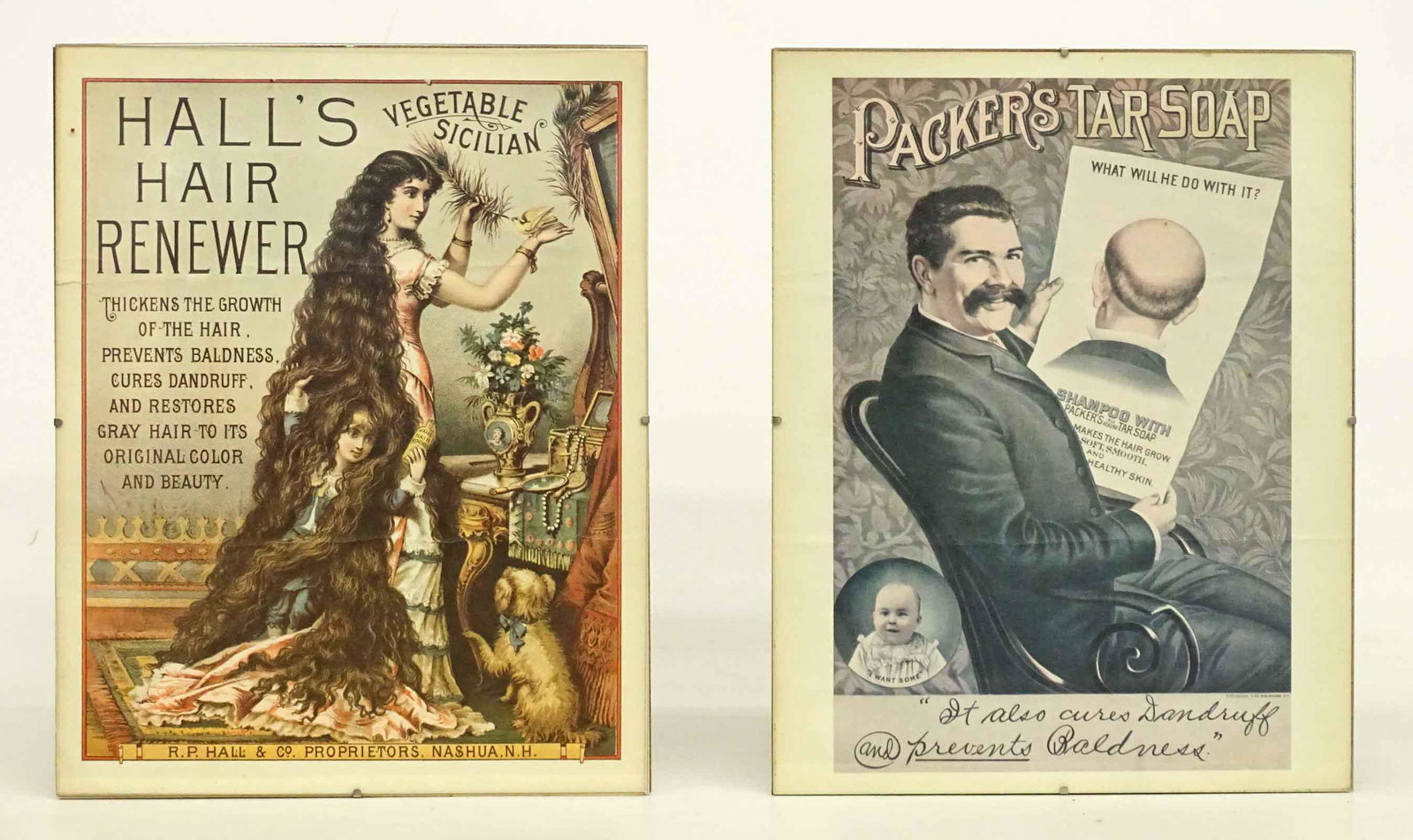 Pair Framed Advertisements: Pair of framed advertisements. Each 14" x 11".