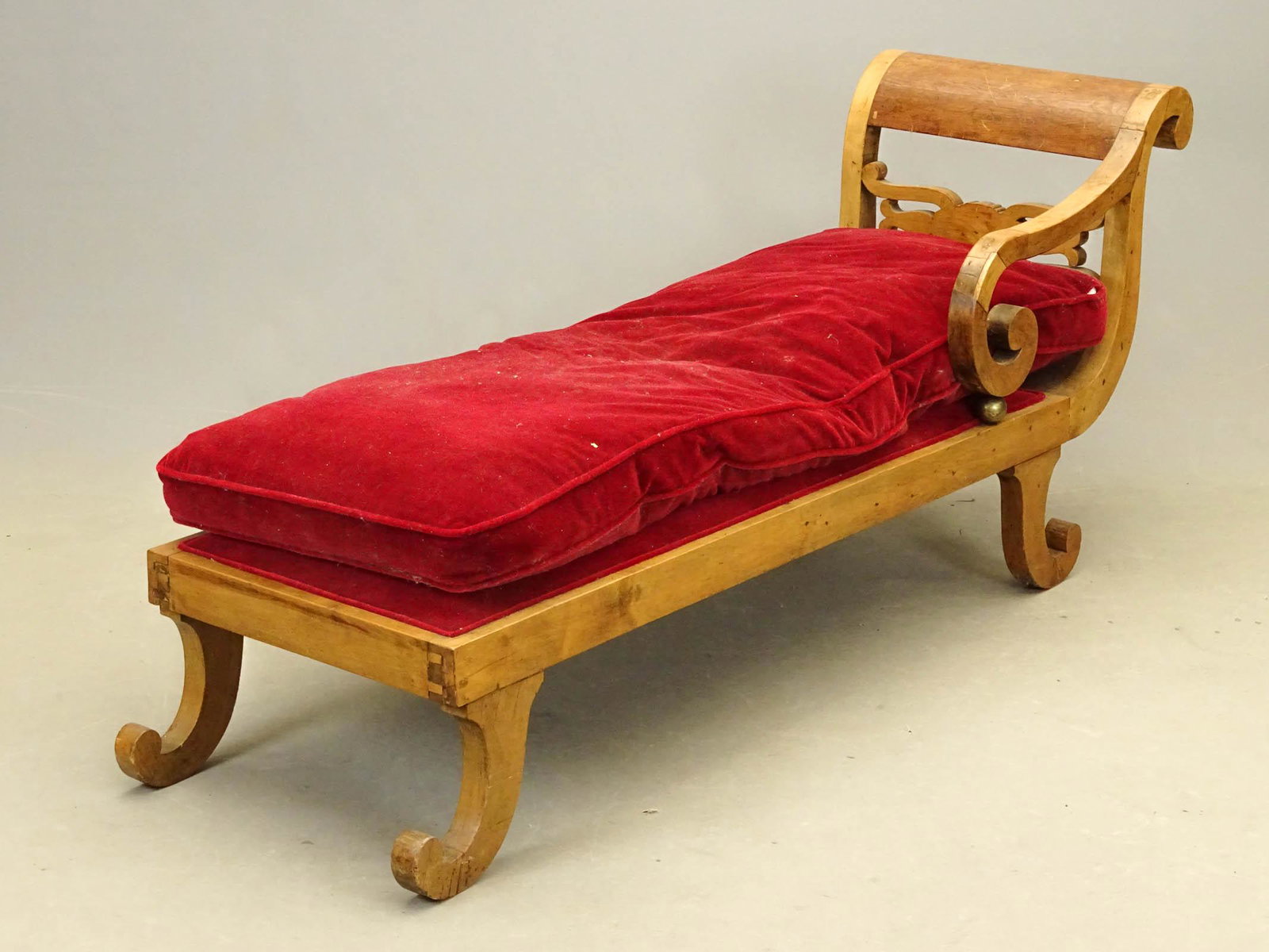 19th c. Empire Recamier: 19th c. Country Empire Recamier. 74" L..