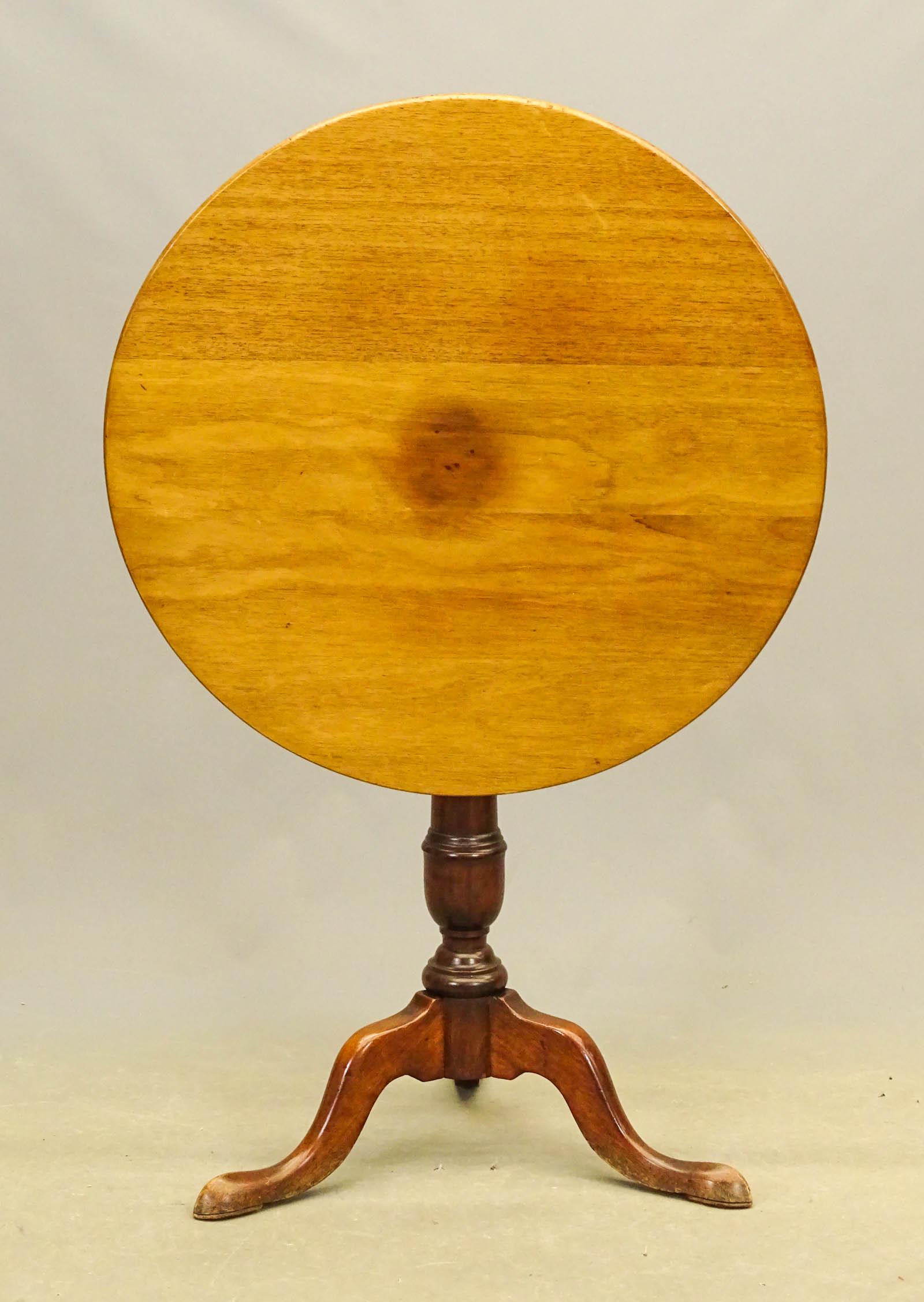 Chippendale Style Tea Table: Chippendale style mahogany tilt top tea table. 29 1/2" D., 30 1/2" Ht..