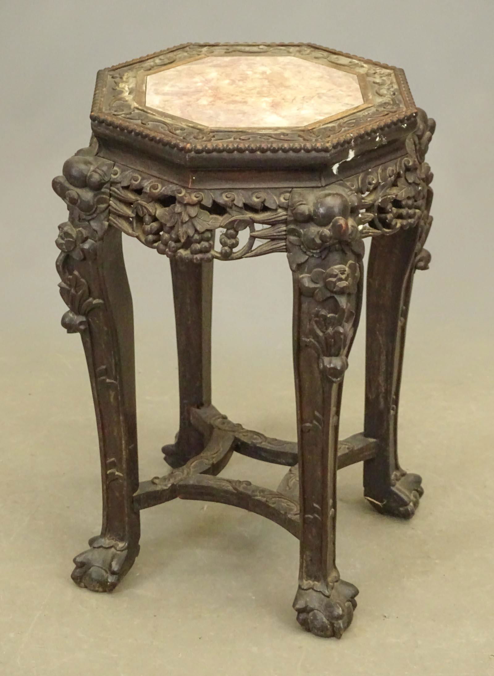 Chinese Marble Top Stand (1 of 4)