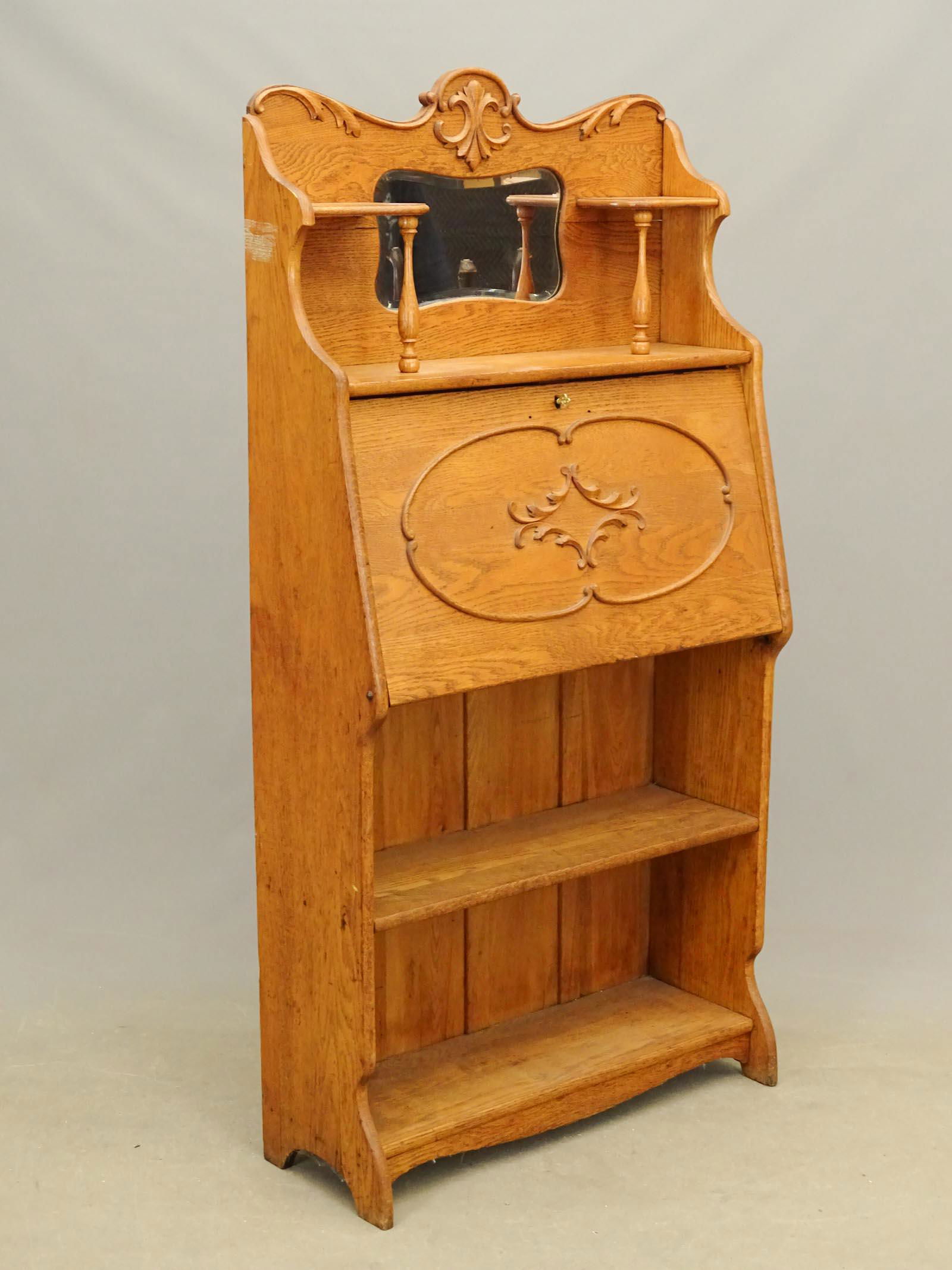 Victorian Oak Drop Front Desk (1 of 6)