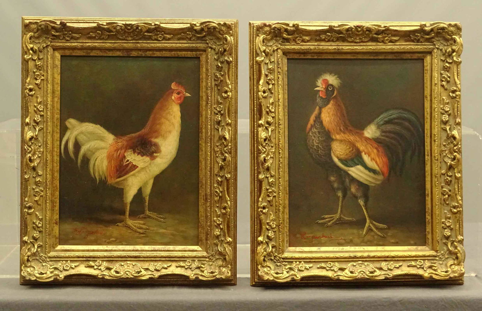 Pair Decorative Rooster Paintings (1 of 7)