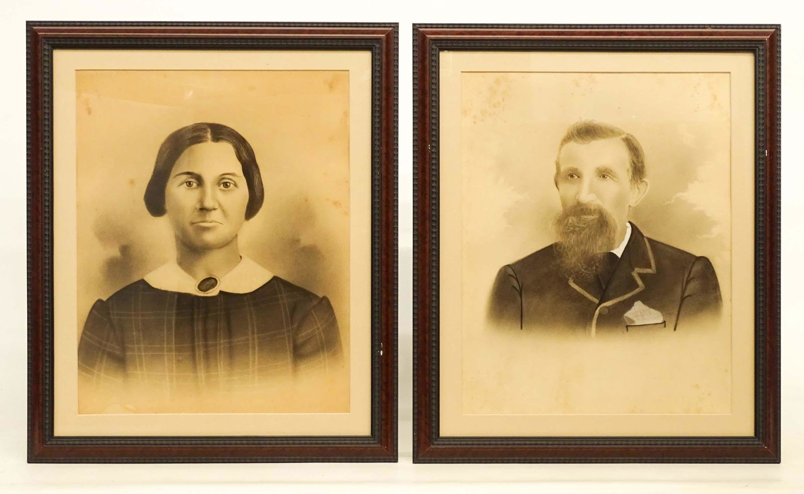 Pair Early Framed Portraits (1 of 9)