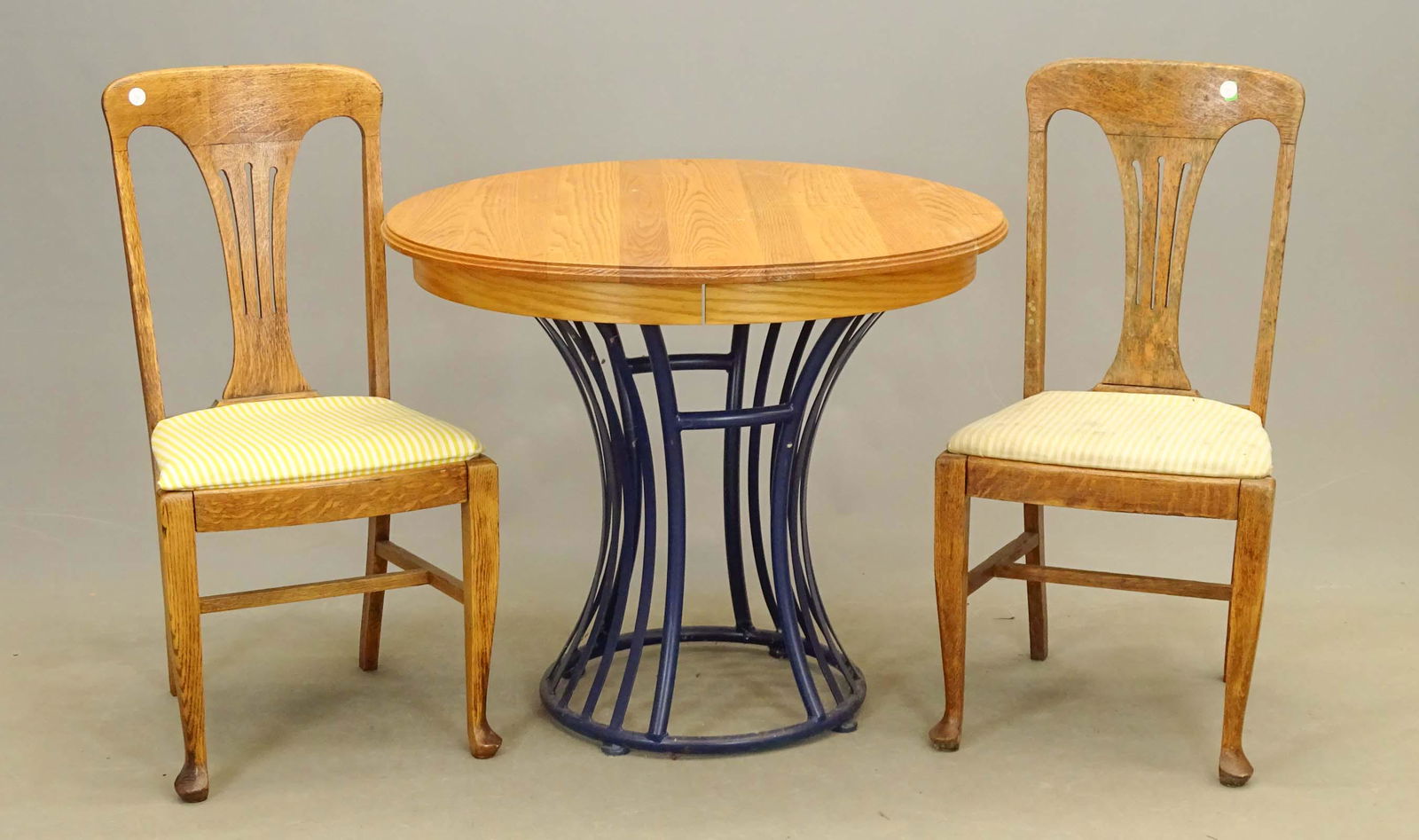 Oak Top Metal Base Table (1 of 7)