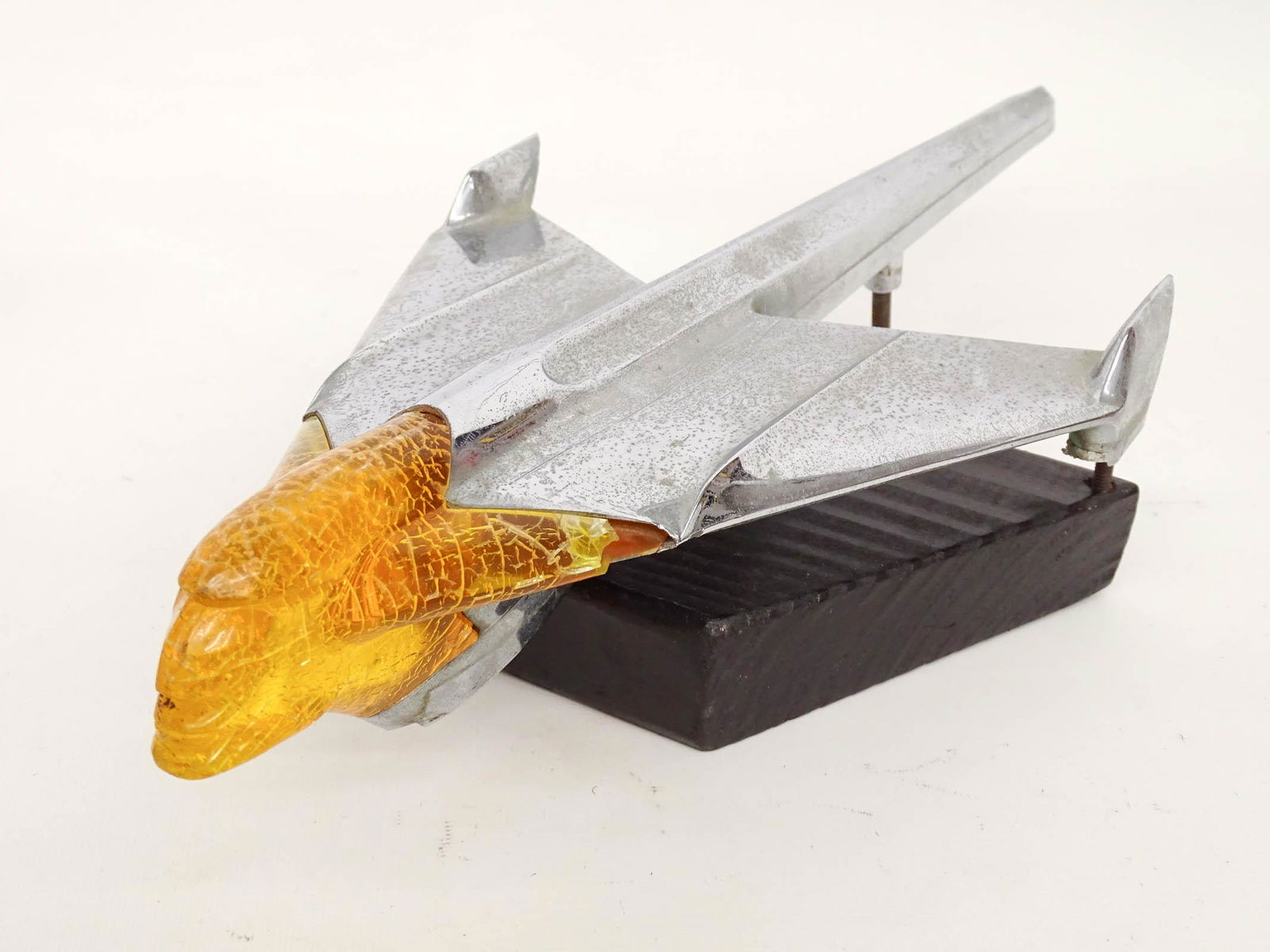 Pontiac Hood Ornament: C. 1950's Pontiac Hood ornament. 17 1/2" x 8".