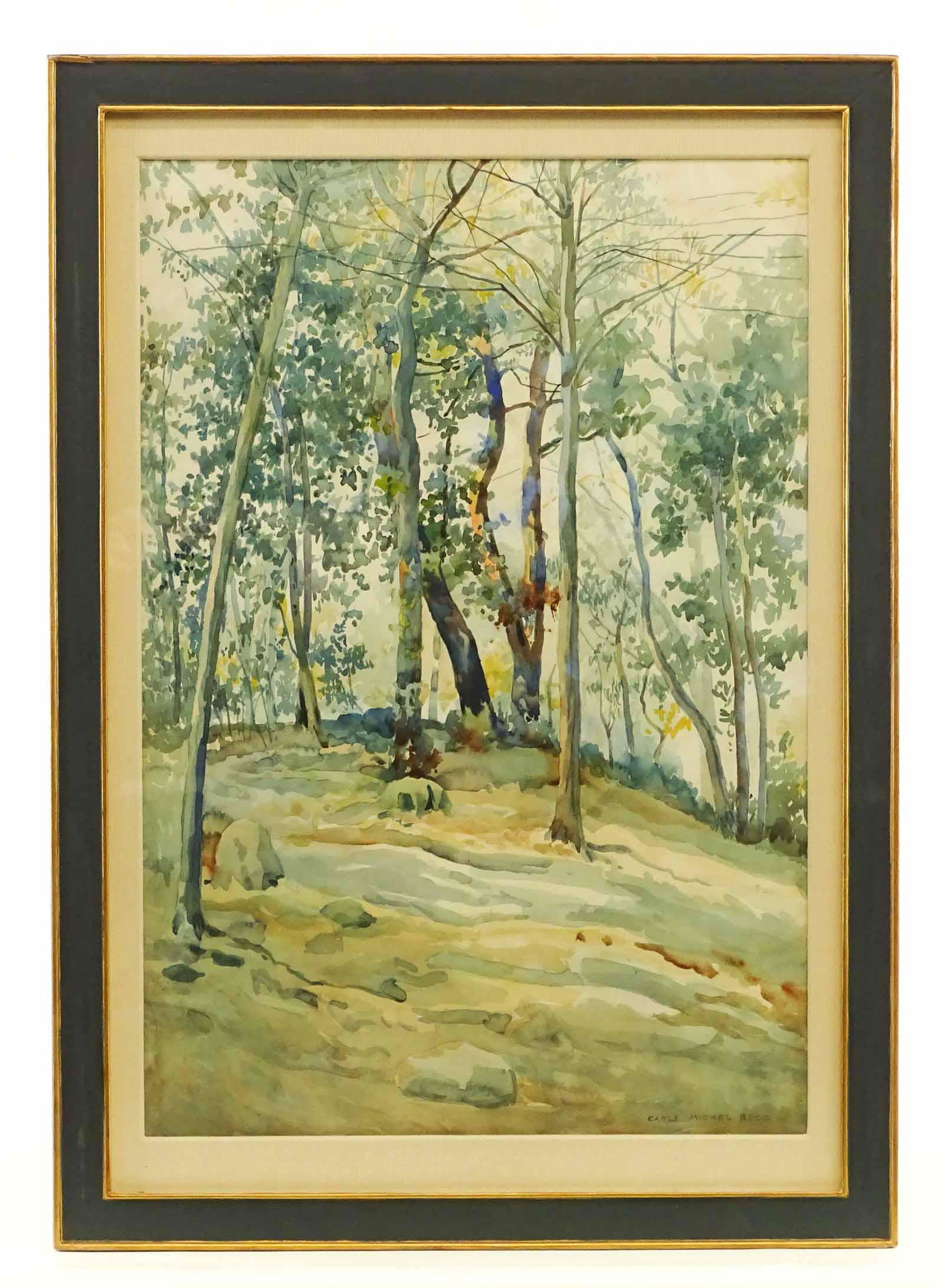 Carle Michel Boog (1877-1967): Carle Michel Boog (New York / France 1877-1967), "Early Morning", watercolor. Sight 20 1/2" x 13 1/2".