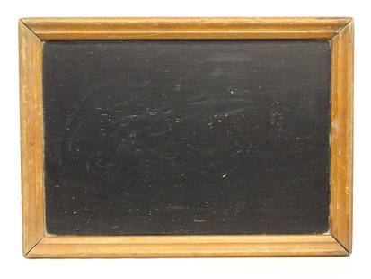 Early Blackboard: Early blackboard with wooden frame. 22" x 15 1/2".