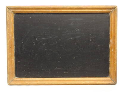 Early Blackboard: Early blackboard with wooden frame. 22" x 15 1/2".