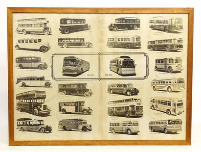 Early Bus Company Poster: Early Bus Company poster. Sight 28" x 38 1/2".