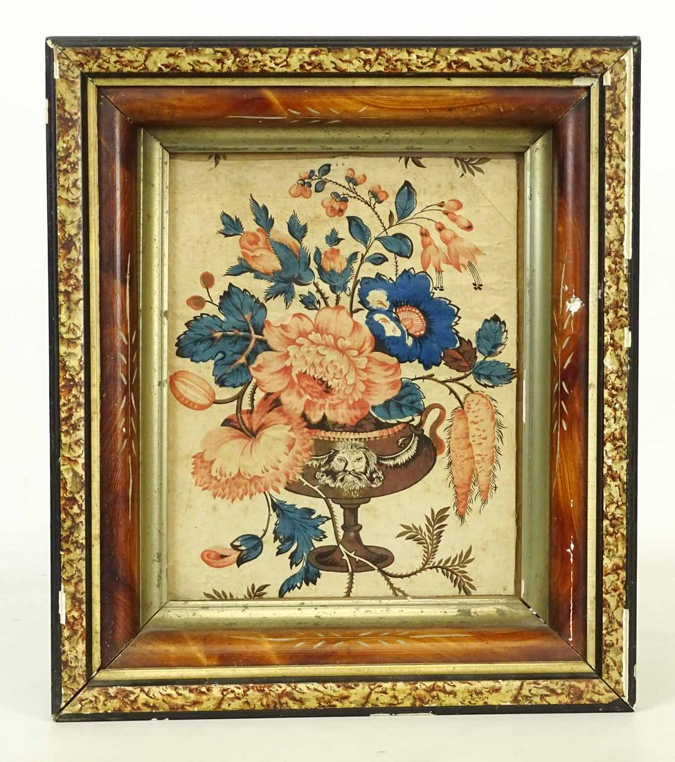 19th c. Framed Chintz Fabric (1 of 4)
