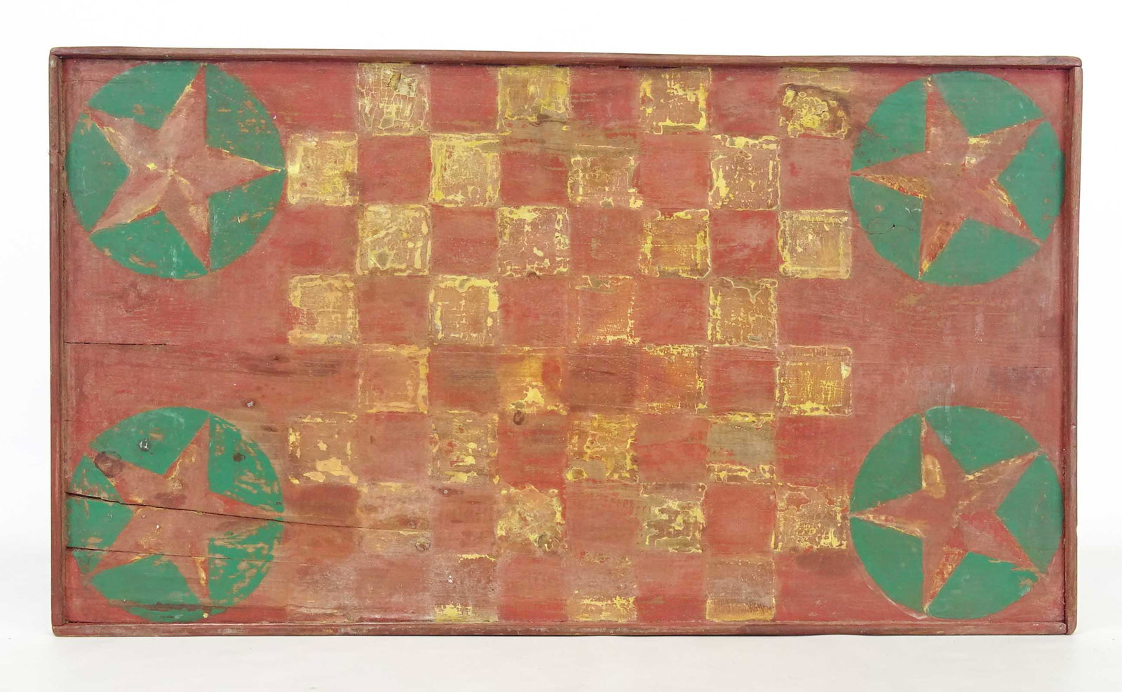 Game Board: Painted wooden game board. 27 1/2" x 15 1/2".