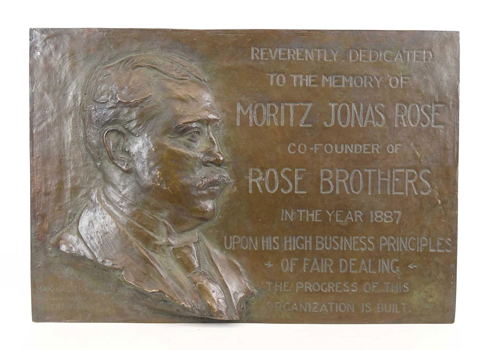 Max Kalish (1891-1945), Bronze Plaque (1 of 3)