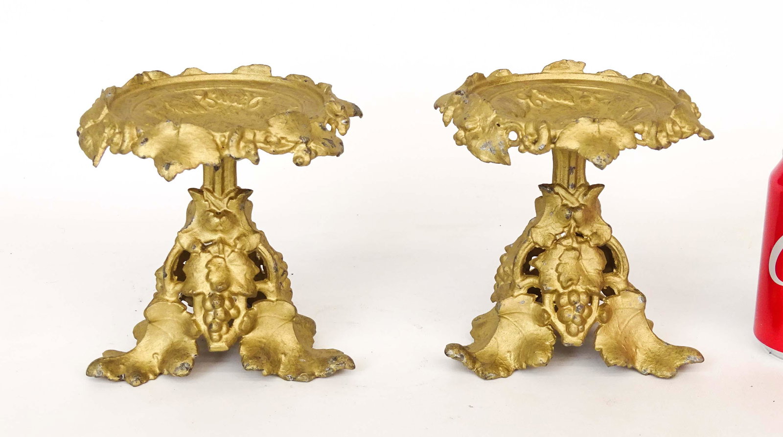 Pair Early Cast Tazzas: Pair of early cast Tazzas. 6" D., 6" Ht..
